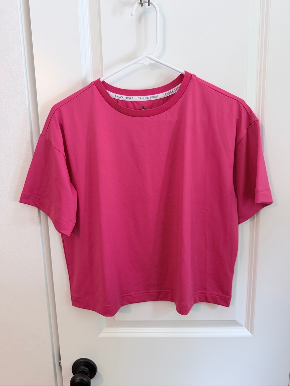Hot Pink Cropped Ryan Boyfriend Tee - Tuckernuck